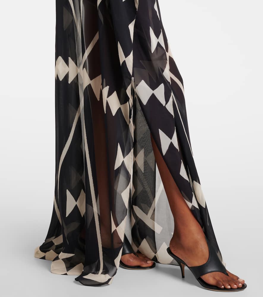 Printed georgette maxi dress