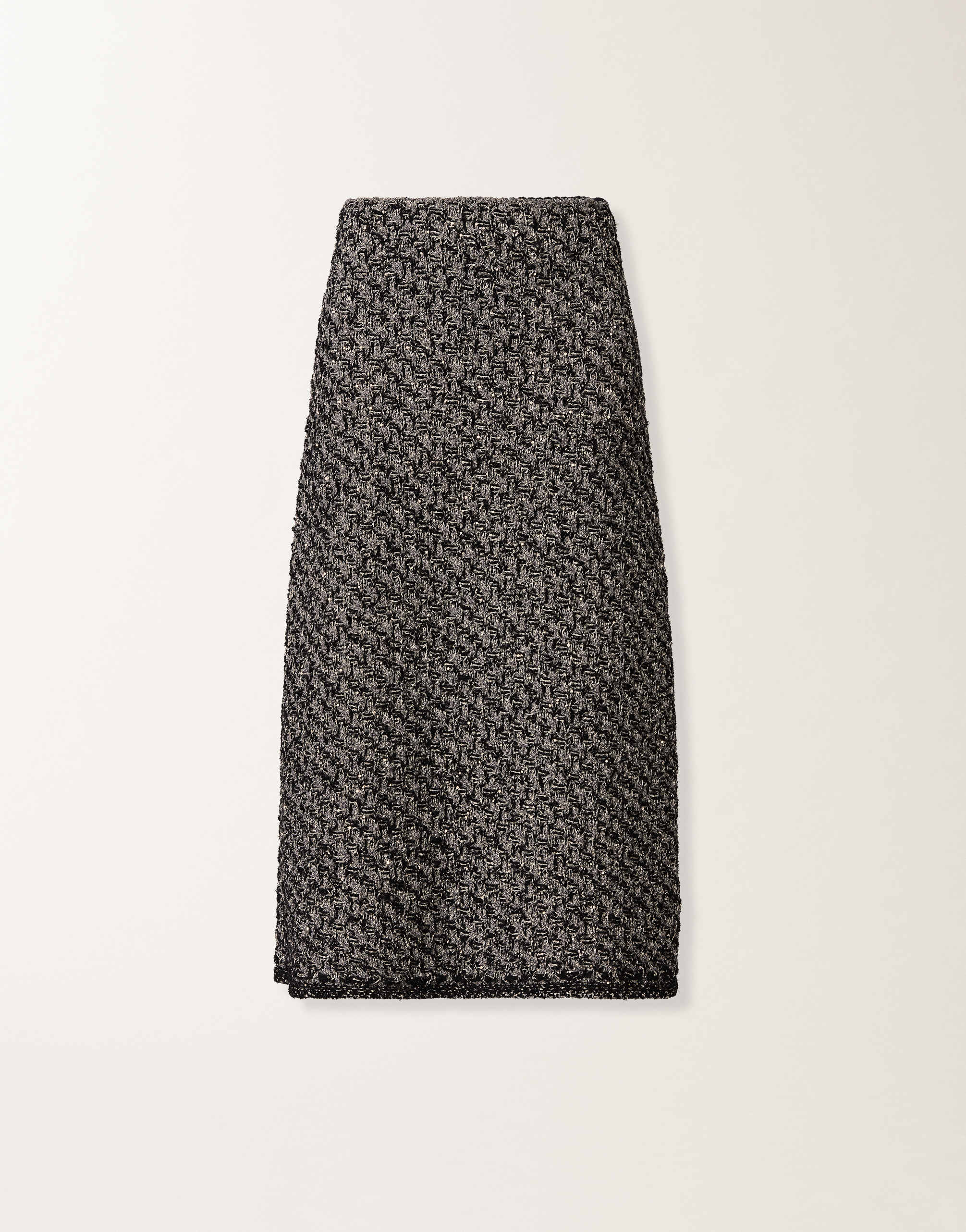 Tweed skirt with a denim effect and midnight blue sequins
