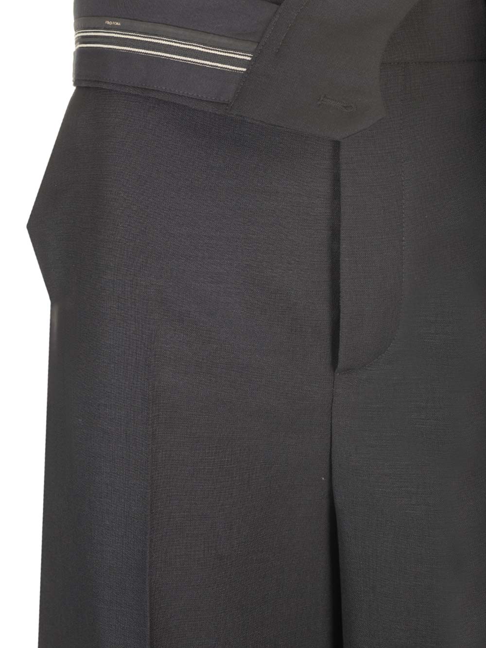 Black Mohair And Wool Trousers