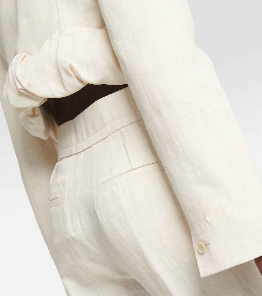 La Croissant linen-blend jacket