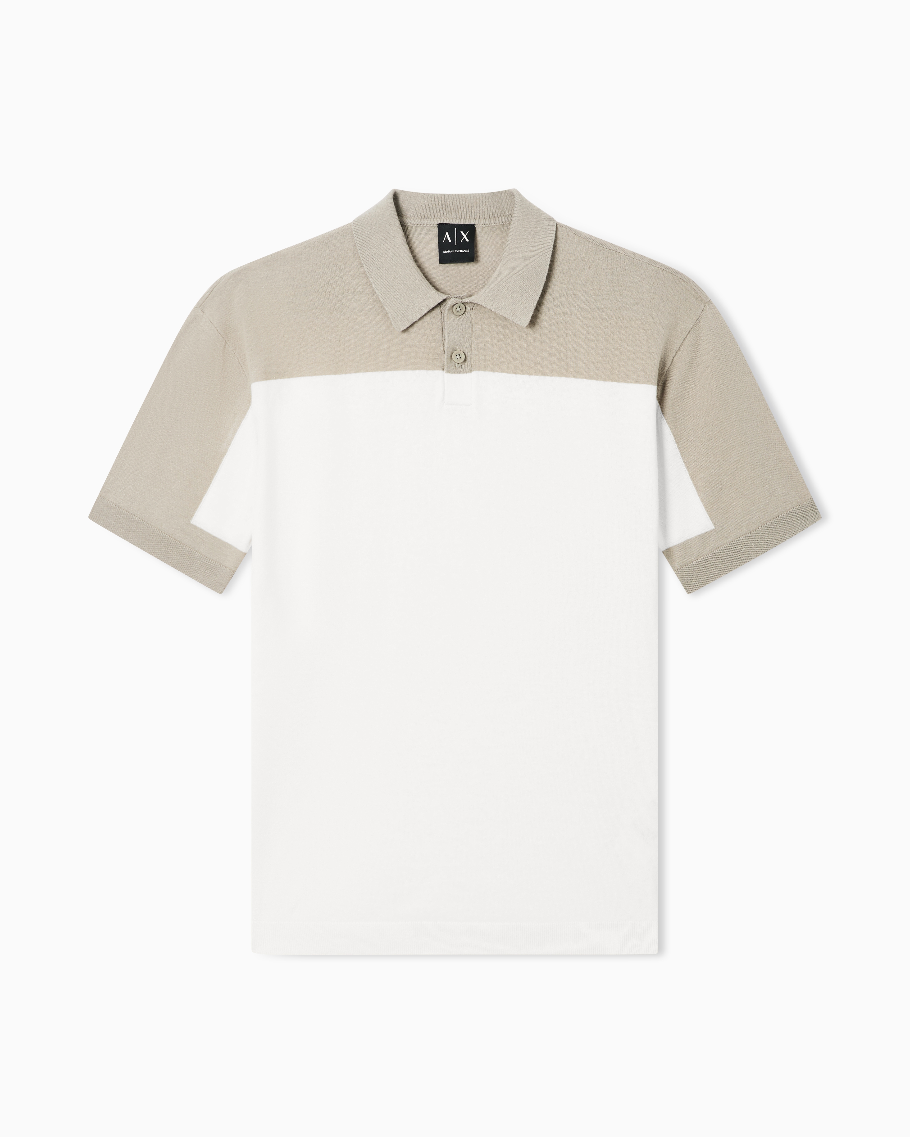 Linen and cotton knitted polo shirt