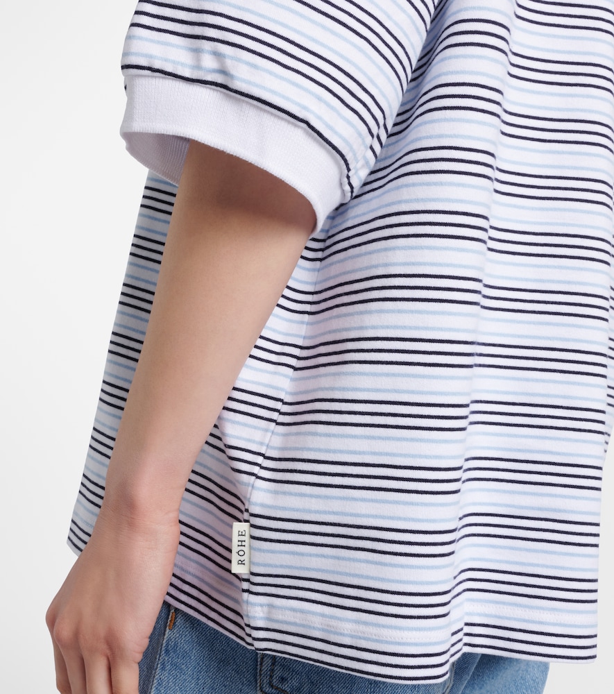 Róhe Striped oversized cotton polo shirt