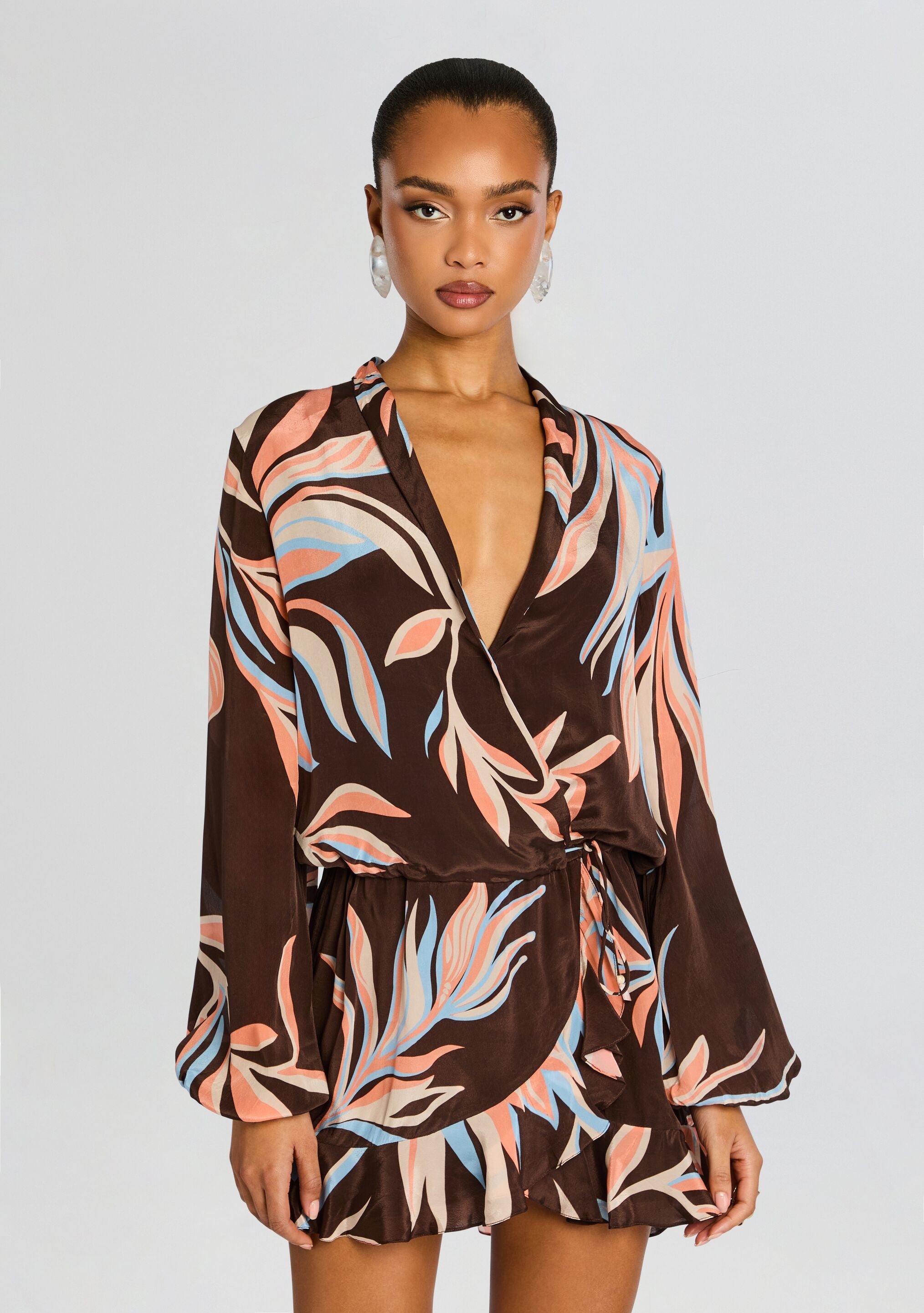Front Wrap Mini Dress