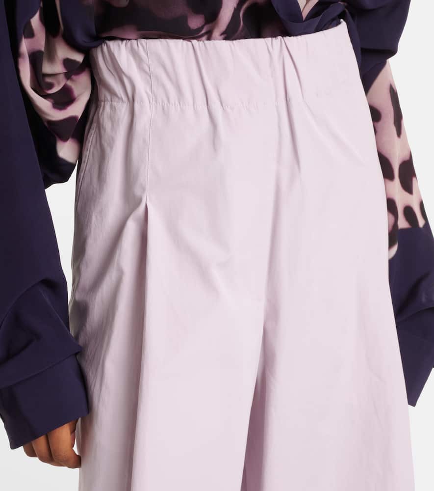 High-rise cotton wide-leg pants