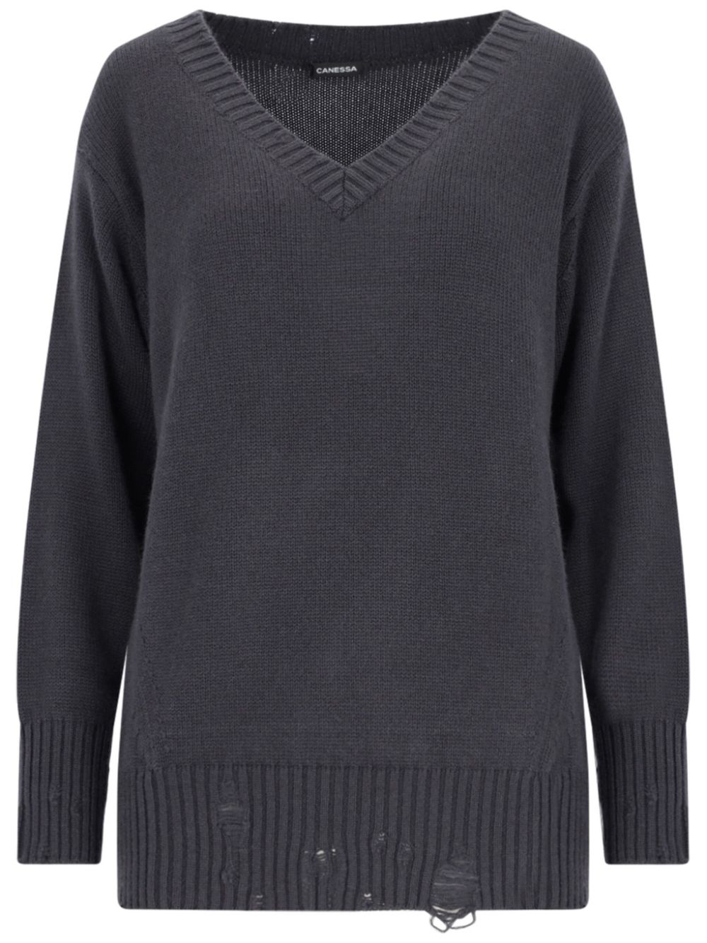 Destroyed-detailing sweater - Neutrals