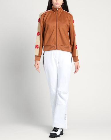 Woman Sweatshirt Rust Size M Polyester, Cotton
