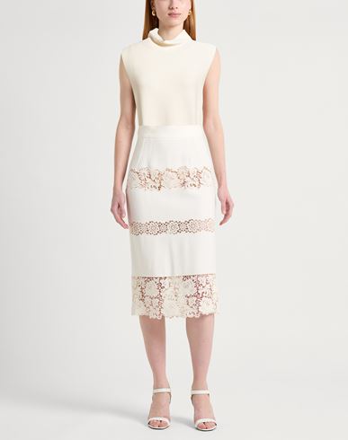 Woman Turtleneck Cream Size M Viscose, Polyamide