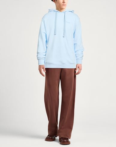 Man Sweatshirt Sky blue Size L Cotton
