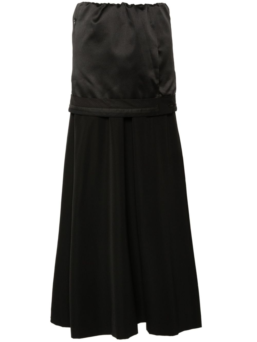 Layered wool maxi skirt - Black