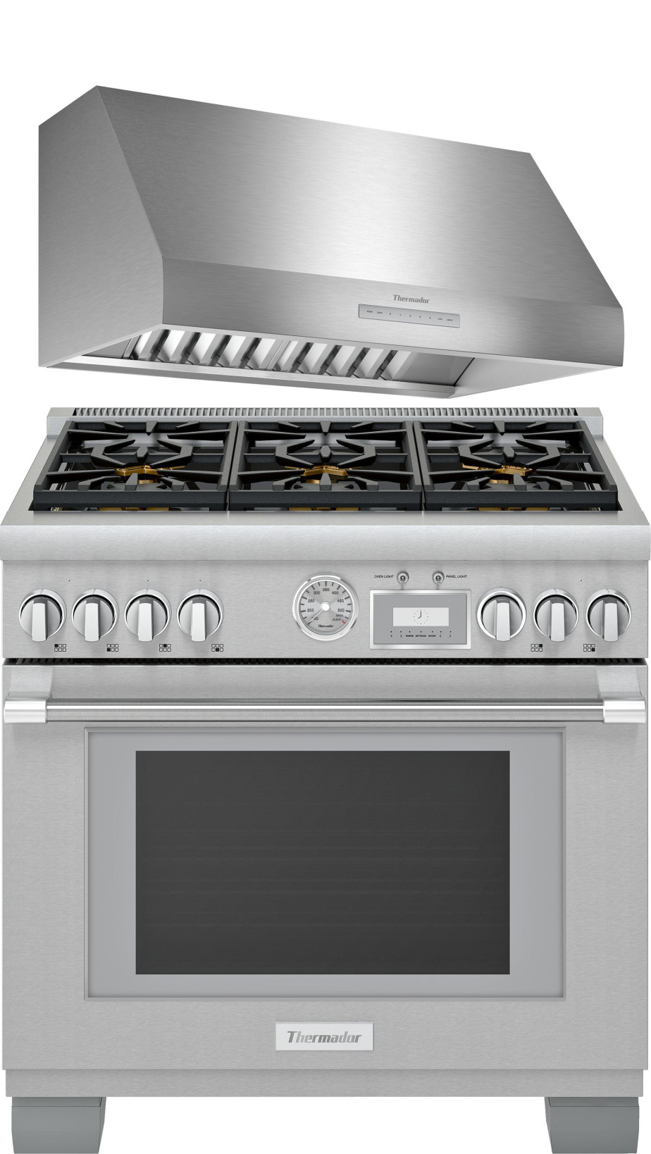 Thermador 2 Piece Kitchen Appliances Package with Dual Fuel Range in Stainless Steel THRARH111