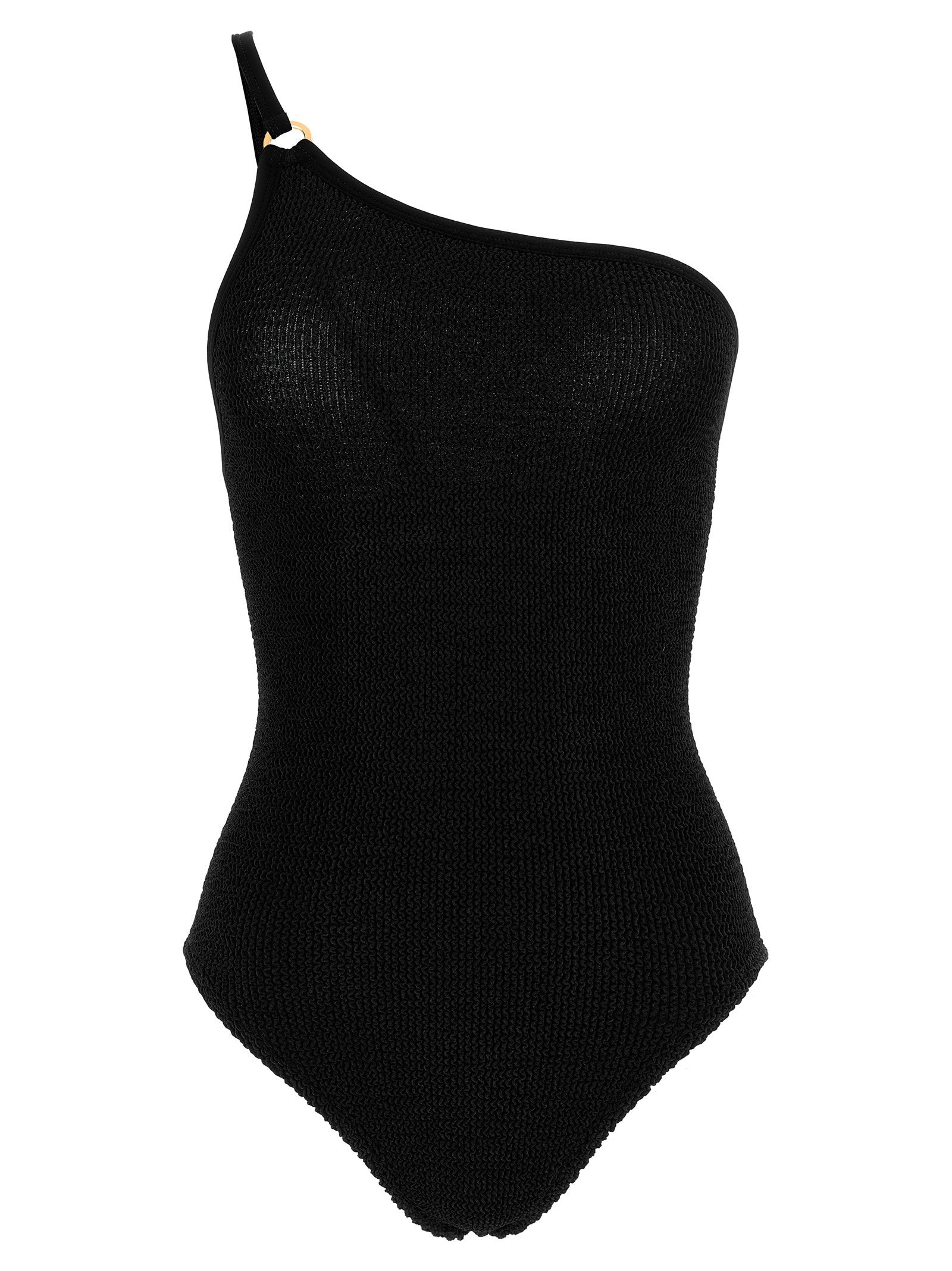 Asymmetric One-Shoulder Swimsuit — Black