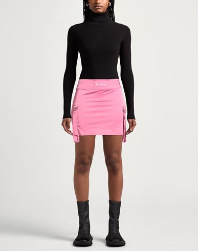 Woman Mini skirt Pink Size M Polyester, Cotton, Elastane