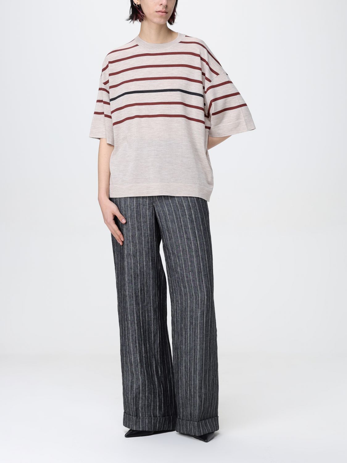 Pants BRUNELLO CUCINELLI Woman color Grey