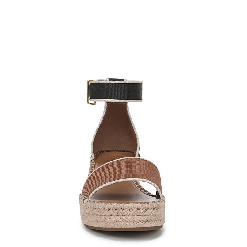 Women's Pela Espadrille Wedge Sandals (Tan/Black Twill Fabric)