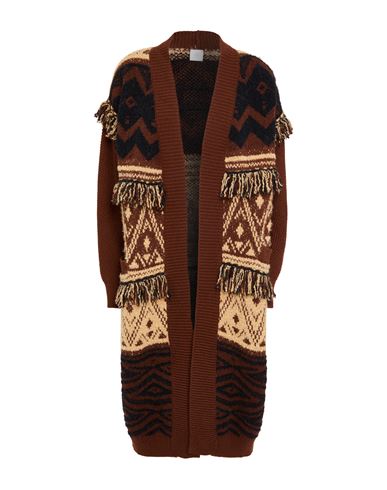 Woman Cardigan Brown Size XS Wool, Viscose, Cashmere, Polyamide, Alpaca wool