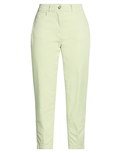 Easy Woman Pants Sage green Size 6 Cotton, Elastane