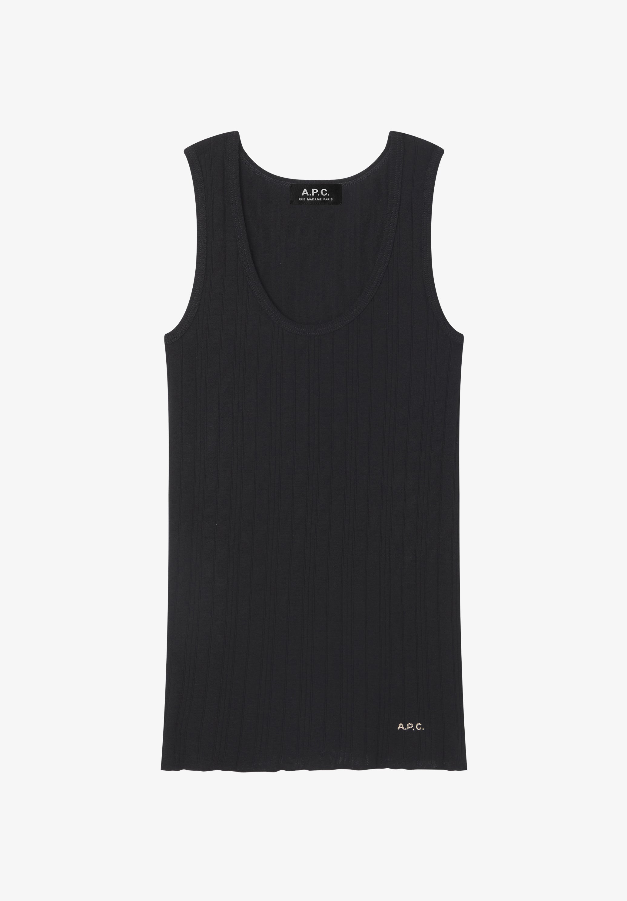A. P.C. Women's Fitted Lisle thread tank top Size: Extra Small in Black