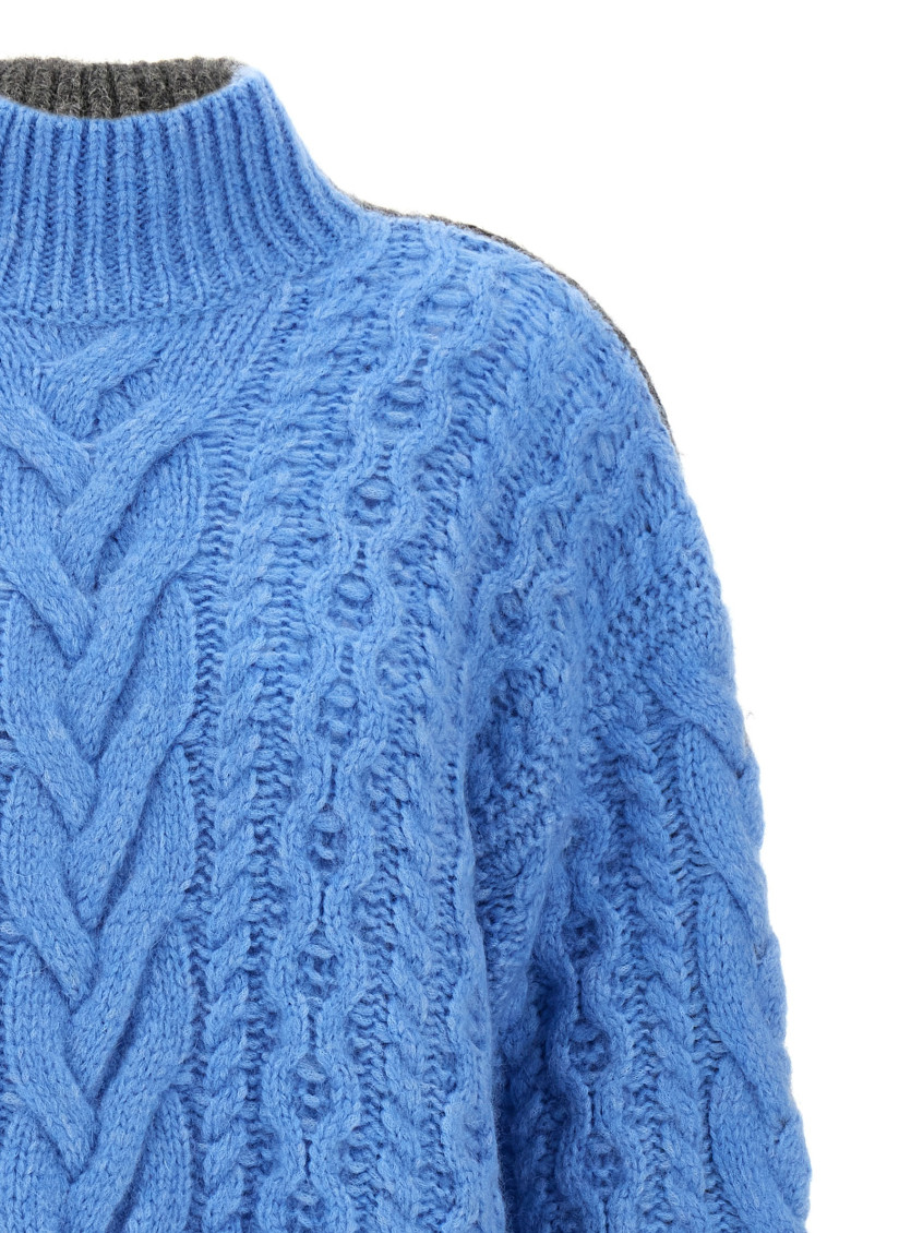 Two-tone Alpaca Blend Turtleneck Sweater