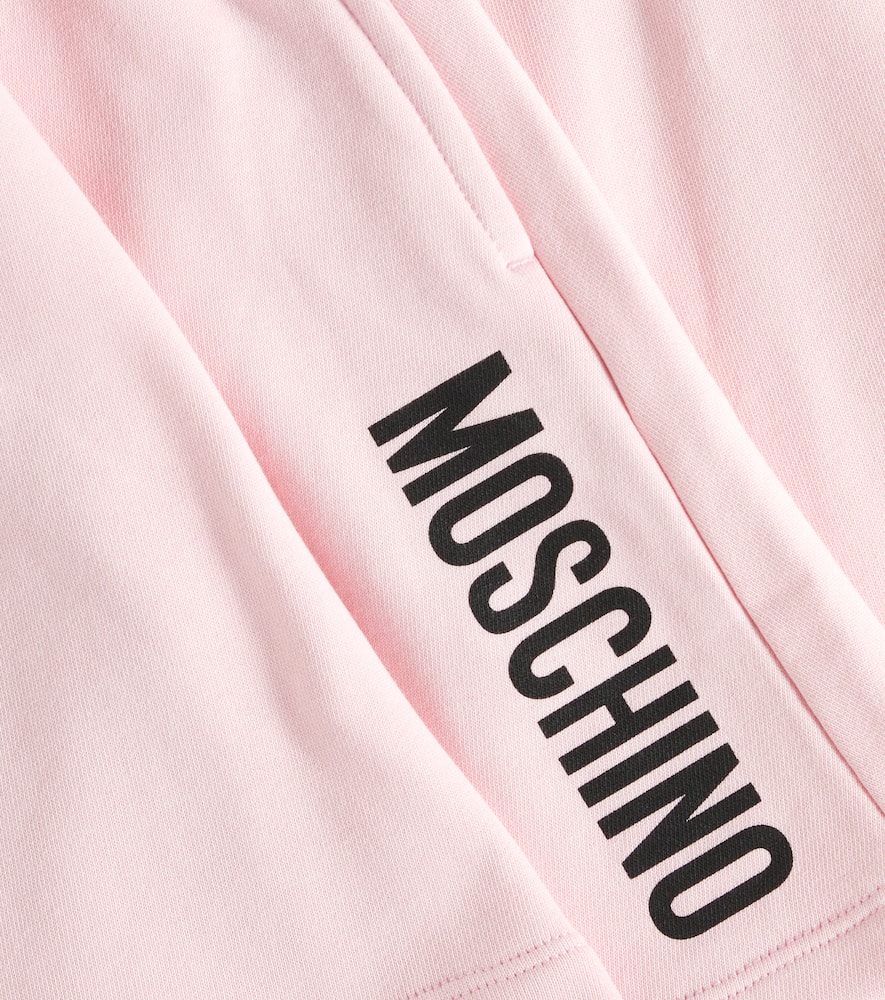 Moschino Kids Logo bow-detail pleated cotton skirt