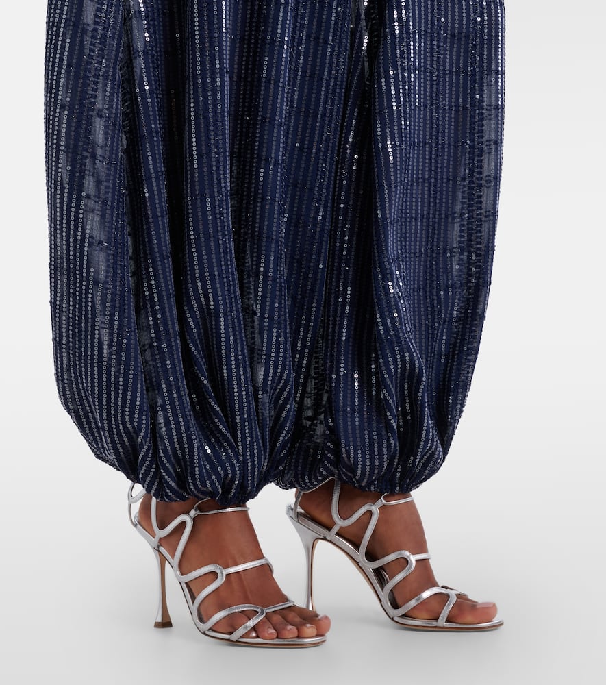 Sequined wide-leg pants