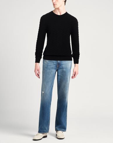Man Sweater Black Size 38 Virgin Wool, Polyester