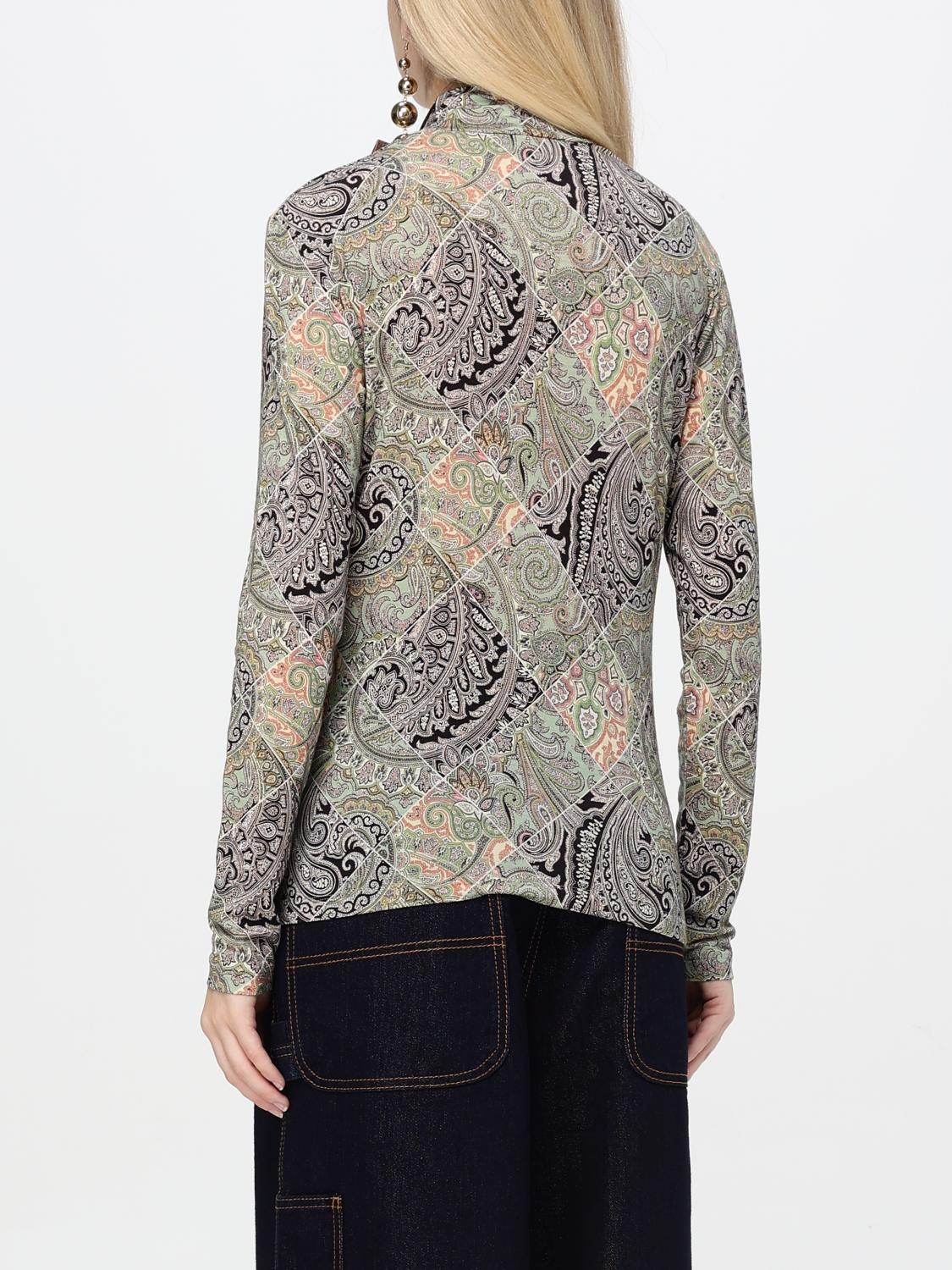 Patchwork-print wool jersey top - Green