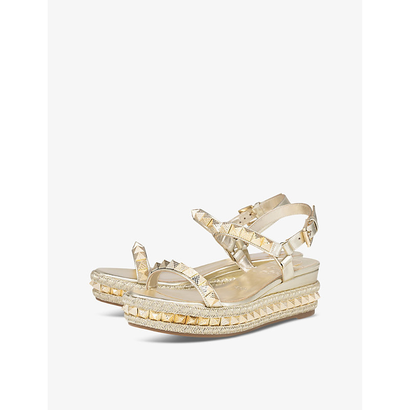 Womens Platine Pyraclou 60 Stud-embellished Suede Wedge Sandals