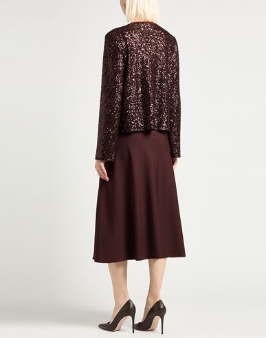 Woman Jacket Dark brown Size 12 Polyester, Elastane