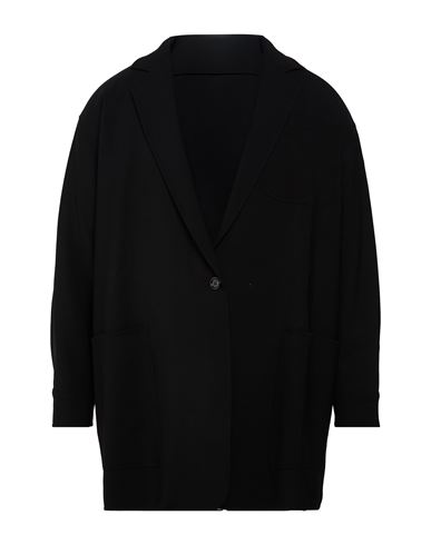 Woman Overcoat & Trench Coat Black Size 4 Virgin Wool, Elastane