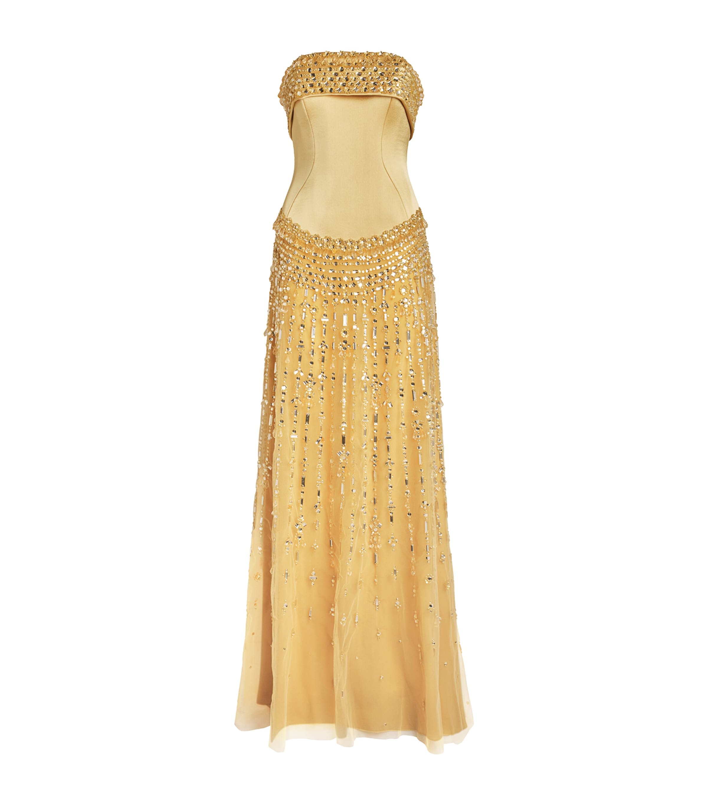 Embellished Strapless Gown