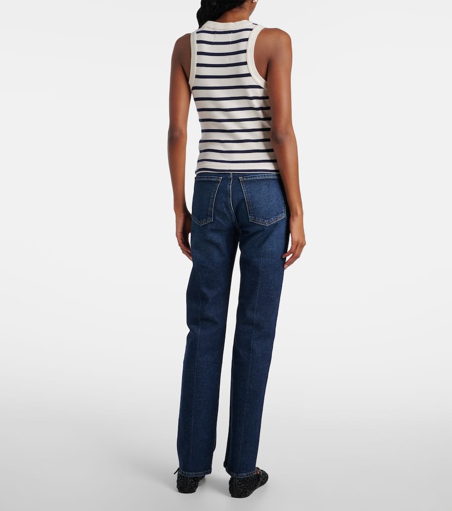 Caralyn striped cotton-blend tank top