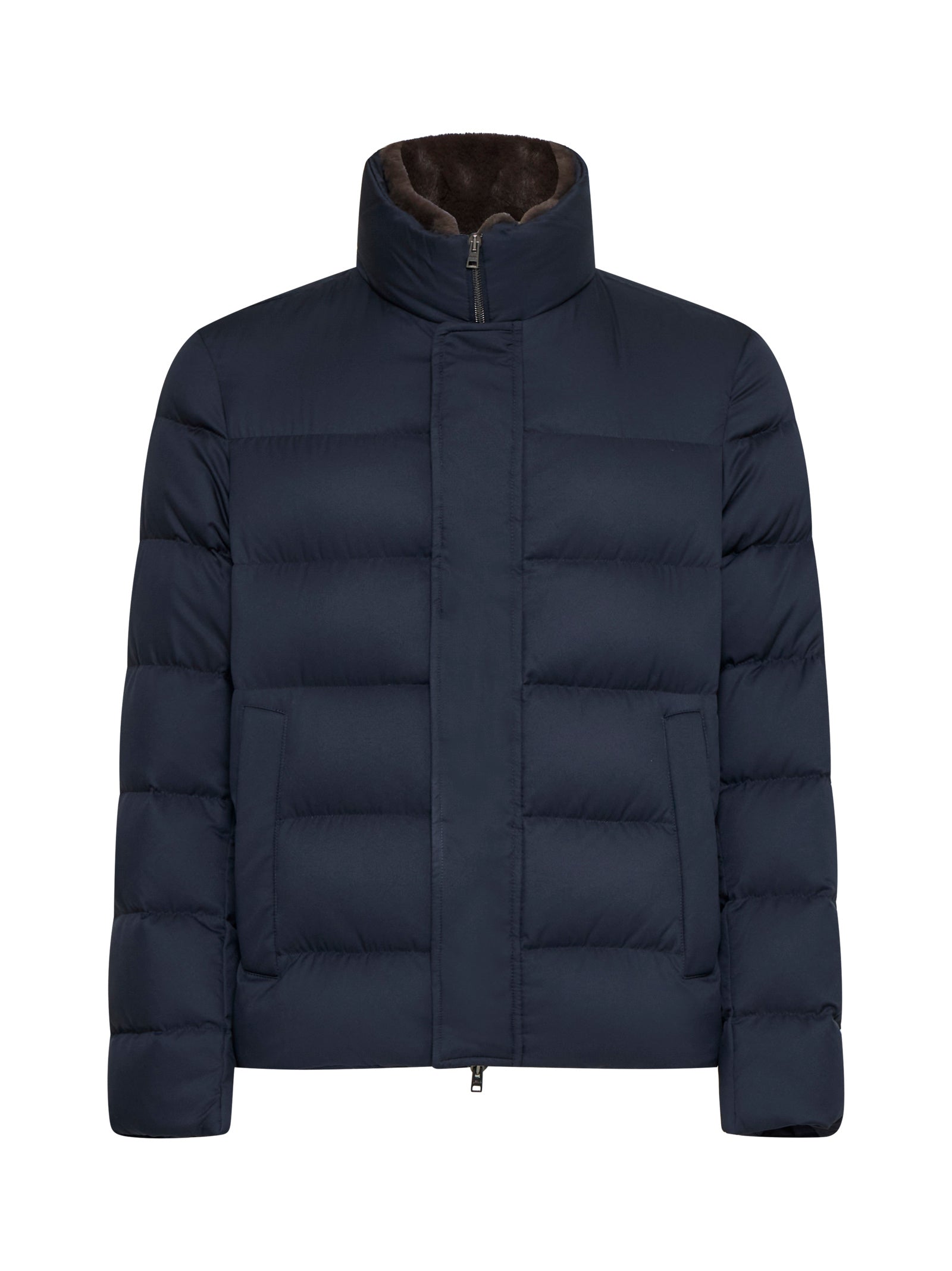 Goose Down-Padded Down Jacket — Navy