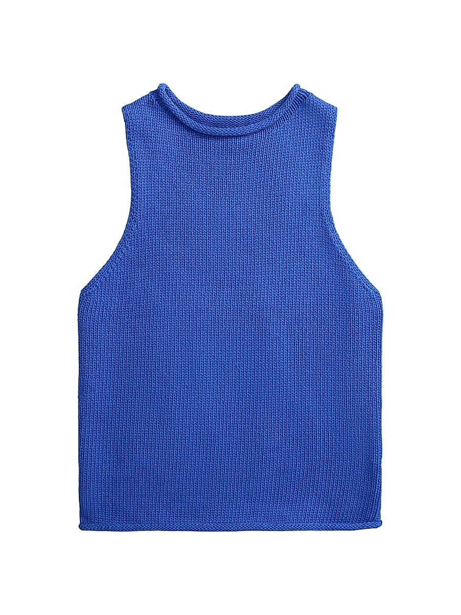 Women's Sleeveless Linen-Blend Sweater Tank - Gala Blue
