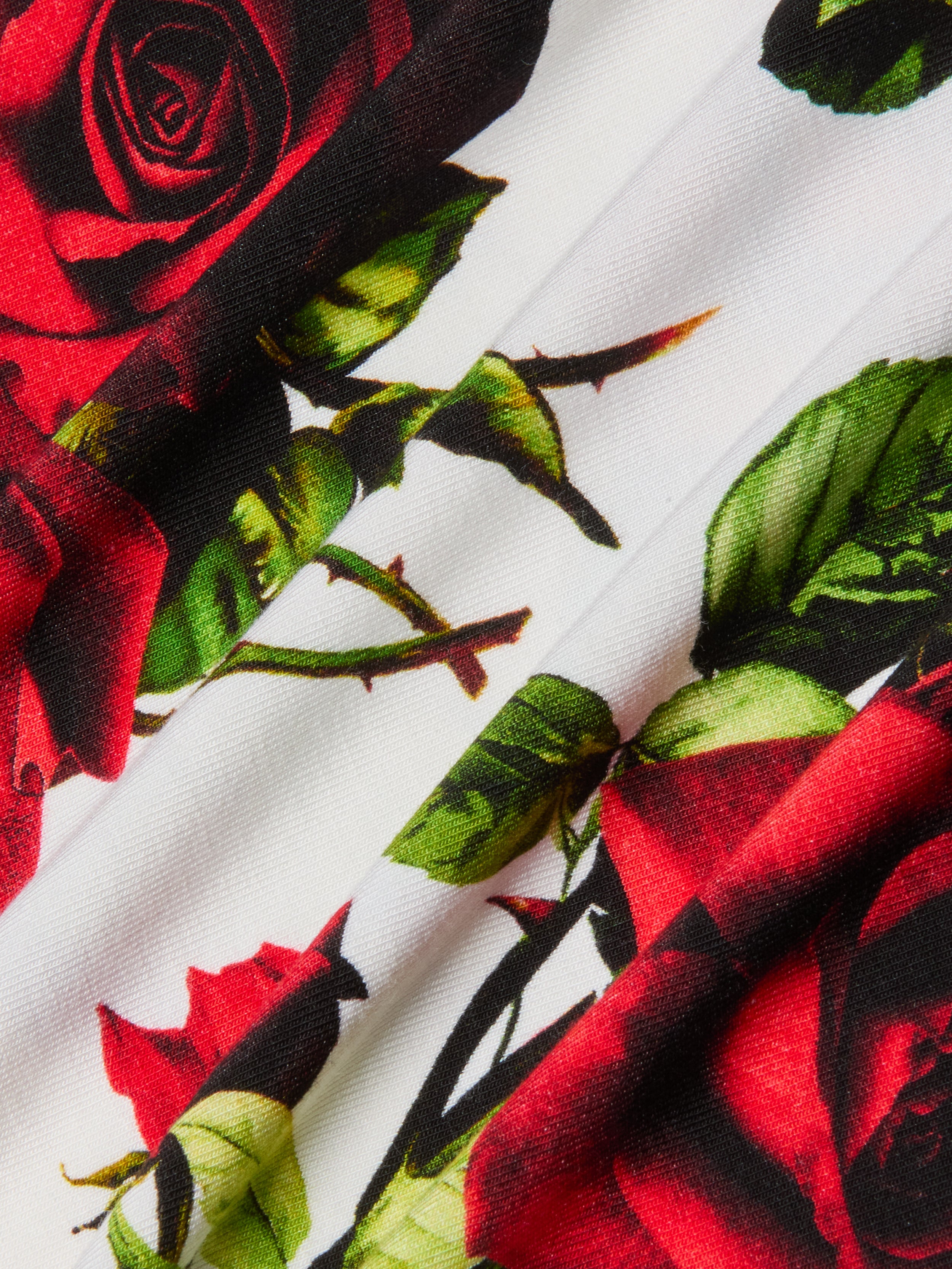 Ressi Fitted T-Shirt In White/red Romantic Rose