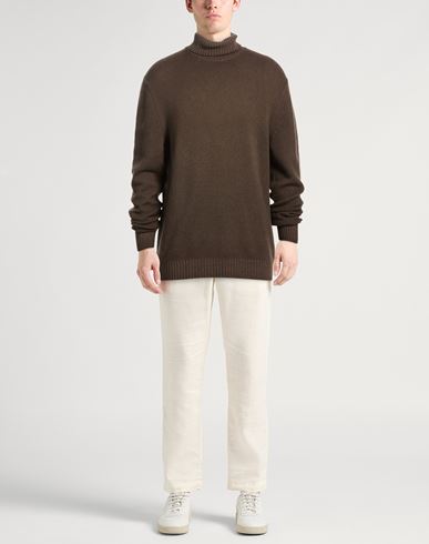 Man Turtleneck Dark brown Size 44 Virgin Wool