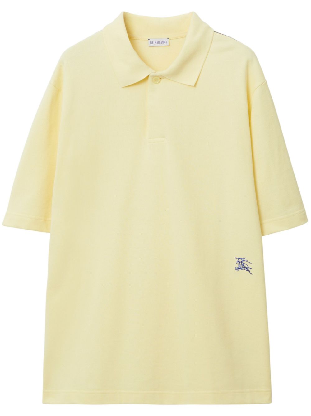 Equestrian Knight-embroidered cotton polo shirt - Yellow