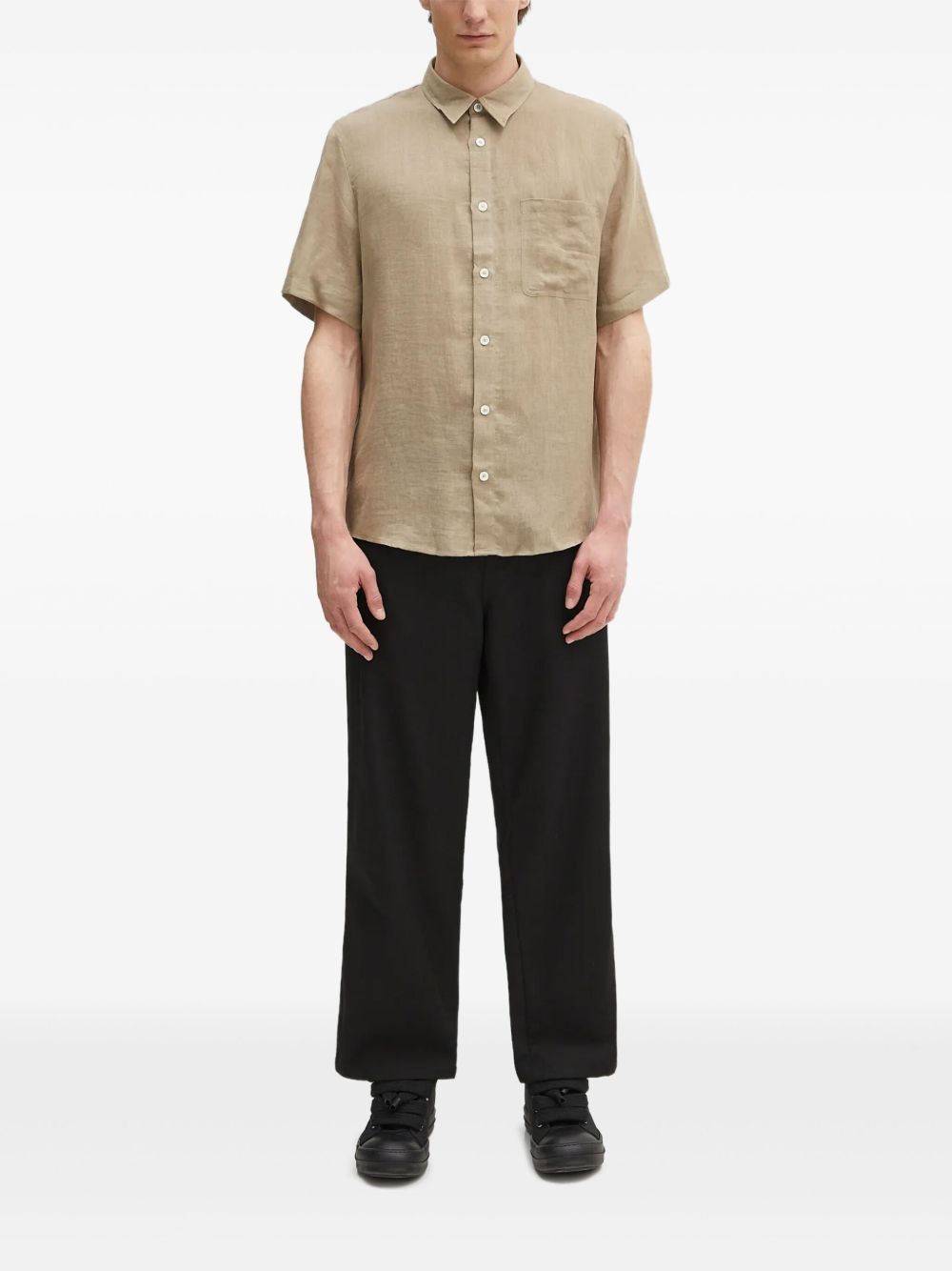 Bellini short-sleeve pocket shirt - Neutrals