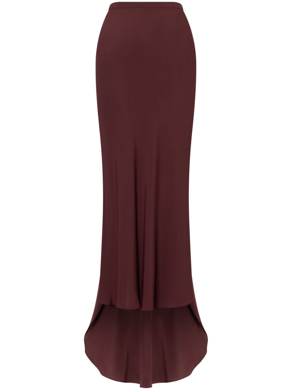 High-waist crepe fluted skirt - Brown
