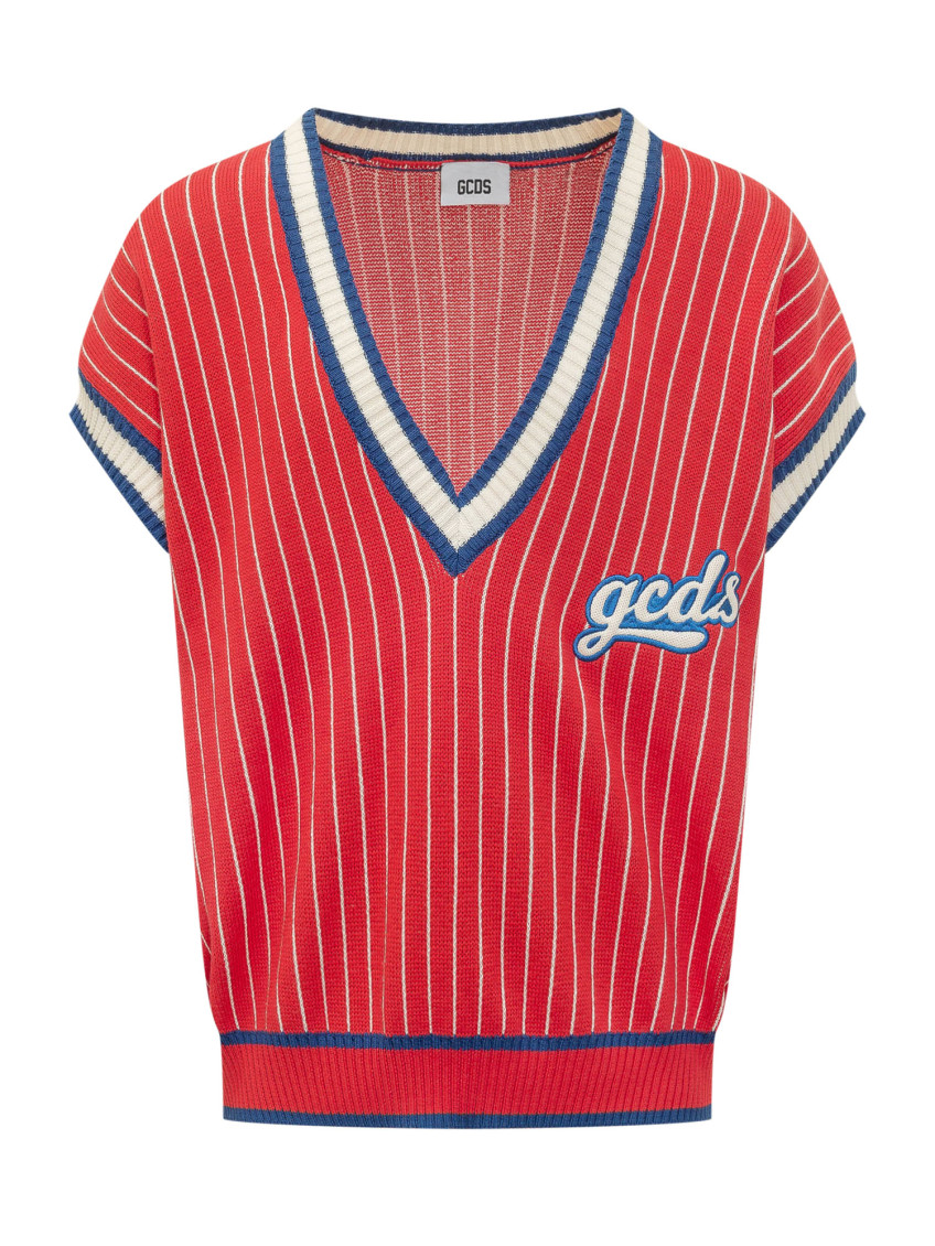 Red Sleeveless Sweaters