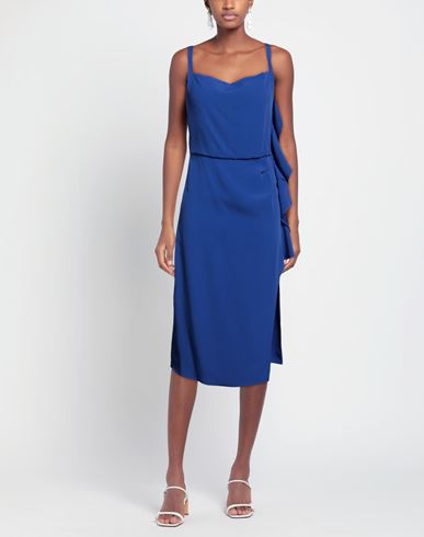 Caractère Woman Midi dress Bright blue Size 2 Viscose, Polyester