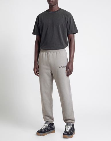 Man Pants Light grey Size L Cotton