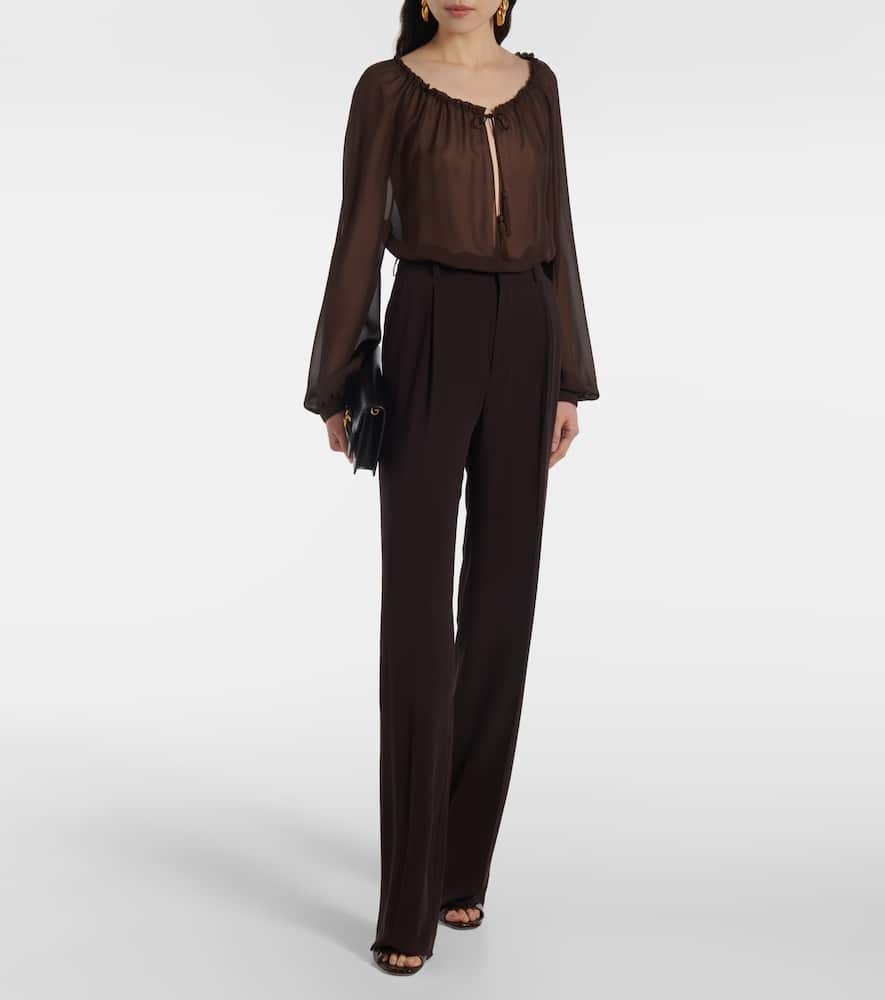 Sheer silk georgette blouse