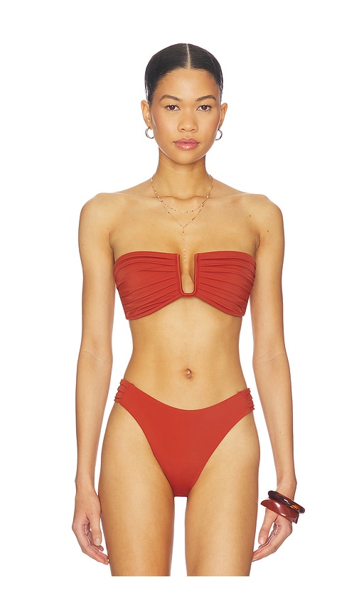 Onia Isla Bikini Bikini Top in Burgundy. - M also in L
