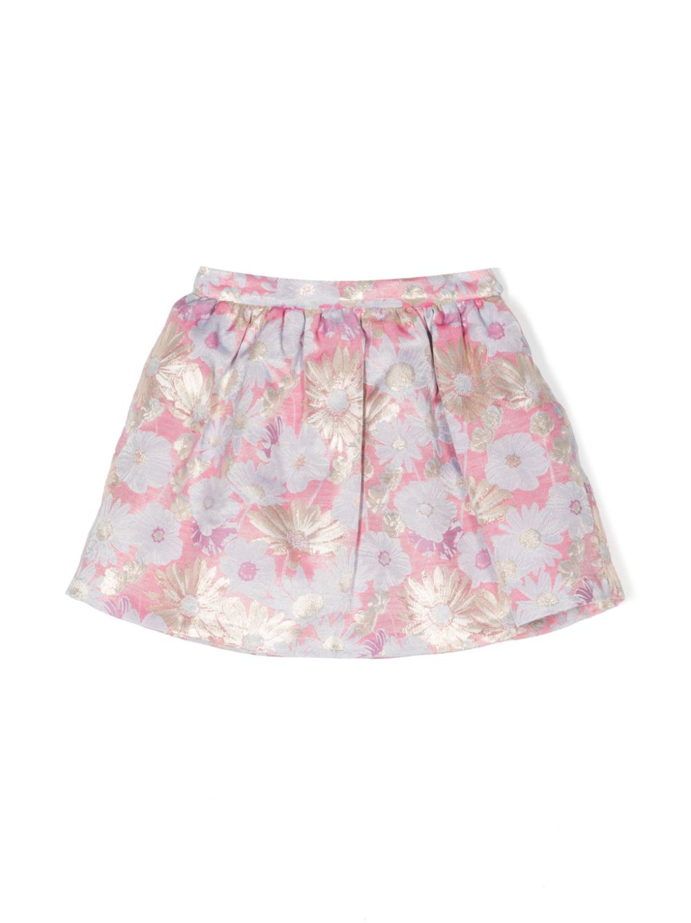 Floral-print pleated skirt - Pink
