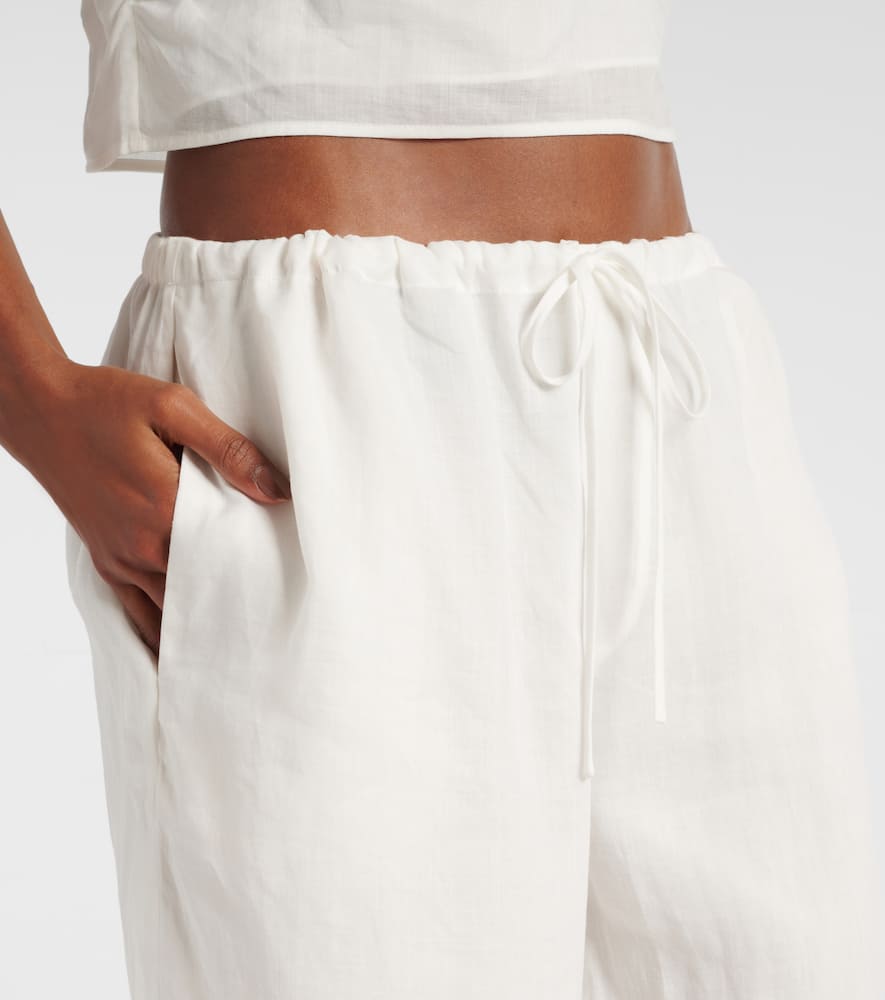 Rosalia mid-rise ramie wed-leg pants