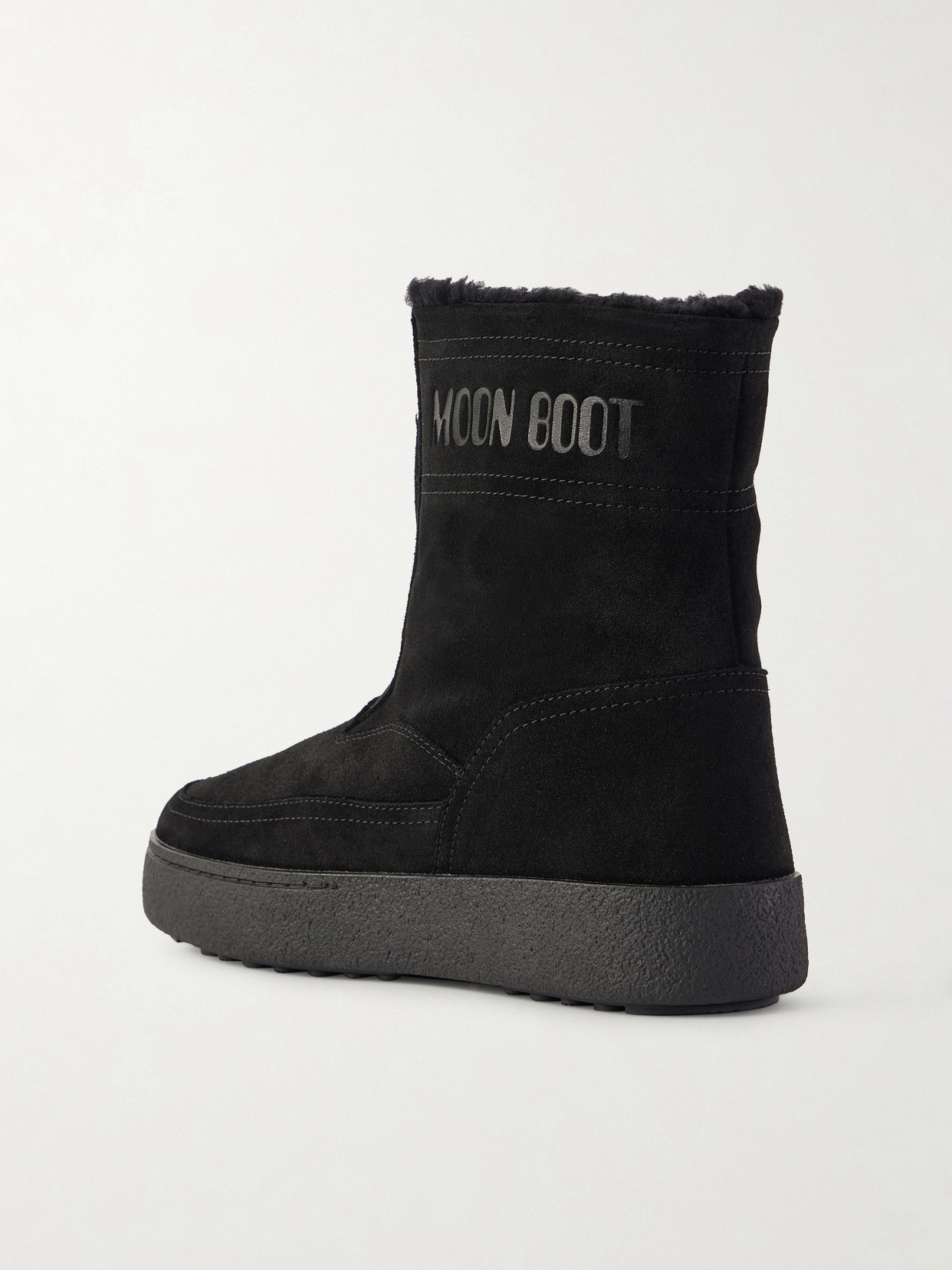 Lara Suede And Shearling Ankle Boots - Black