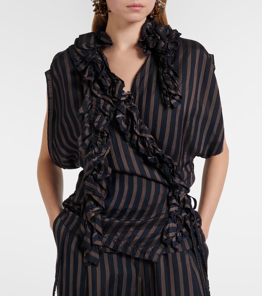 Ruffled striped top