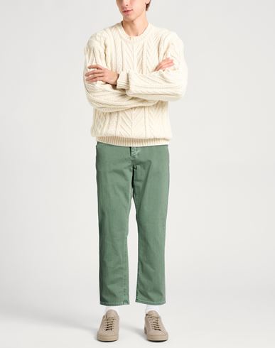 Man Pants Sage green Size 32 Cotton, Elastane