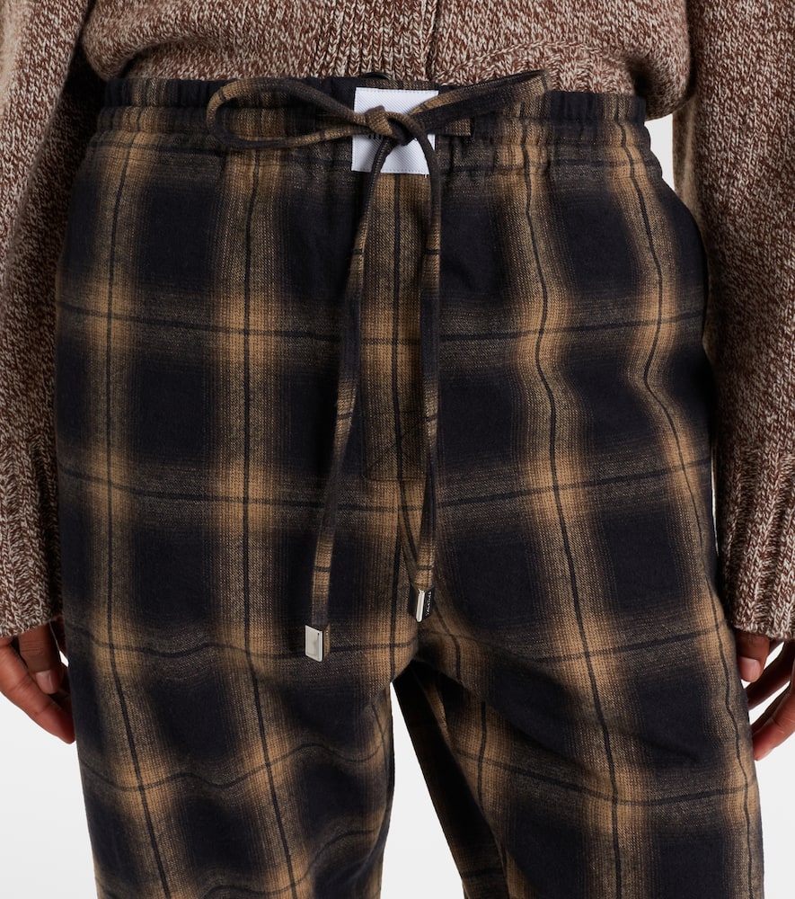 Checked cotton sweatpants