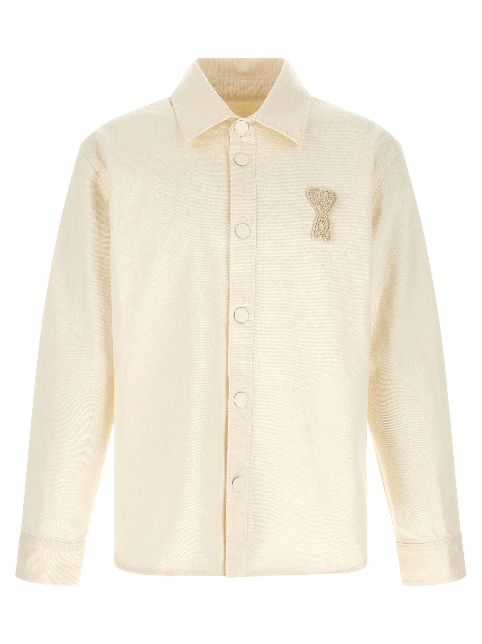 Tone-on-Tone Ami de Coeur Crochet Overshirt — Beige